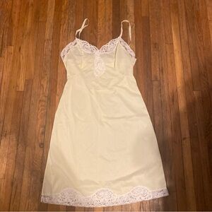 Vintage 60’s Chic Butter Cream Lace Slip Dress
